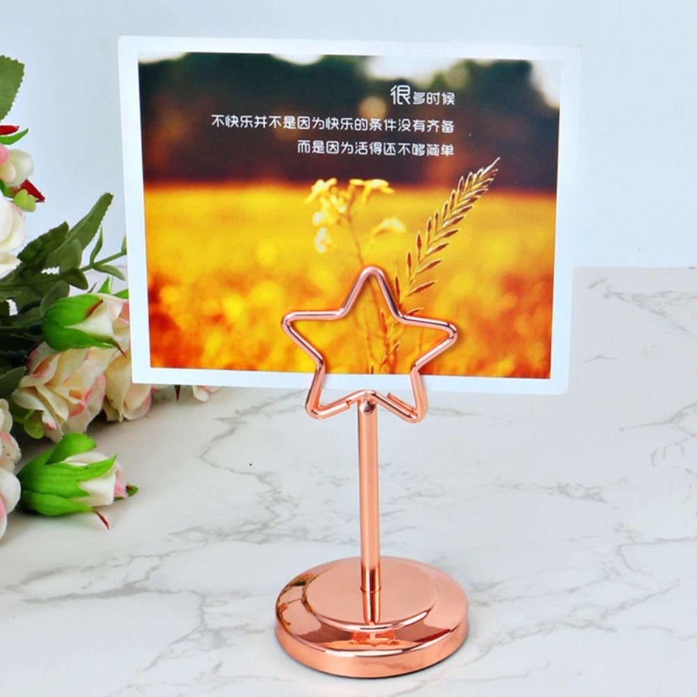 Stainless Steel Photo Clip Pentagram Card Holder New Note Clamp  Party Supplies