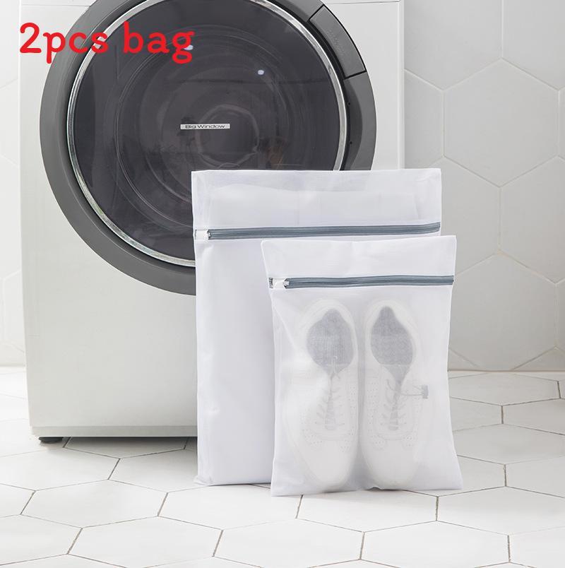 Modern Minimalist Polyester Laundry Bag Set With Colorful Zippers For Home Use