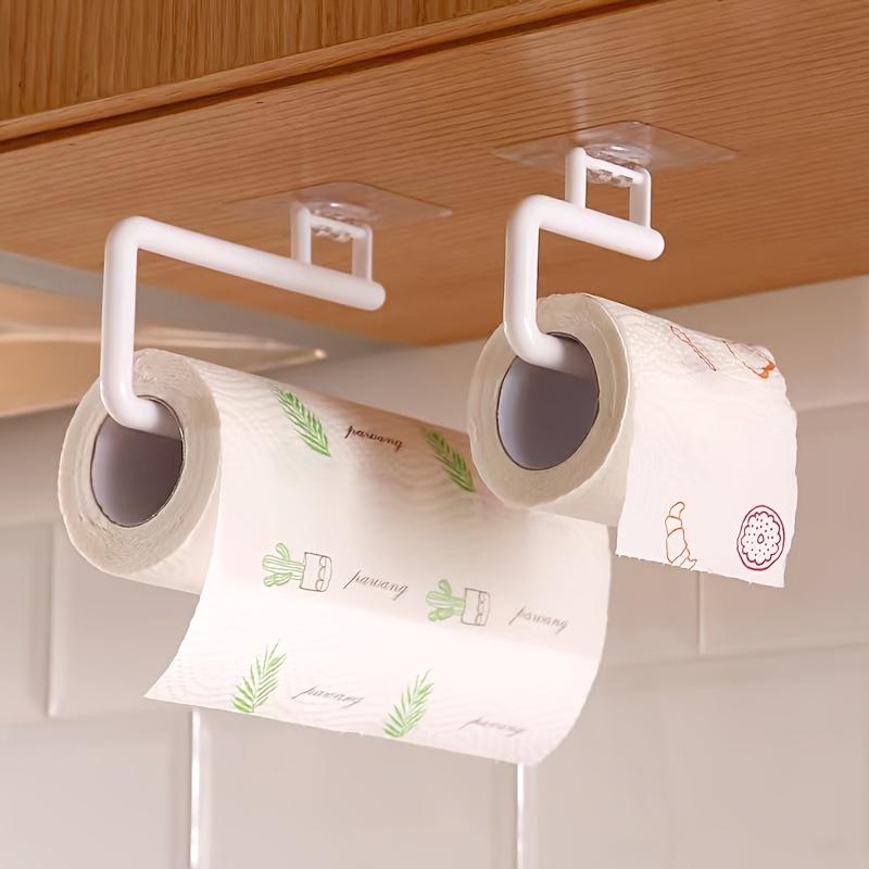 Easy-Install Wall-Mounted Kitchen Organizer - No-Drill Paper Towel & Wrap Holder, Space-Saving Storage for Bathroom and Kitchen Essentials