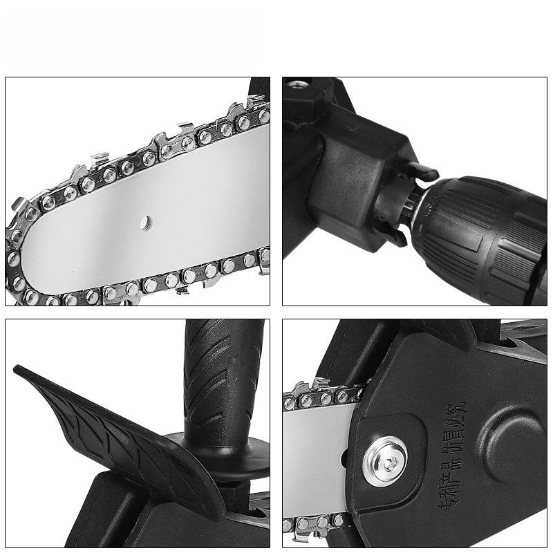Electric Drill To Chain Saw Converter Head Electric Pruning Saw Felling Mini Chain Saw Head