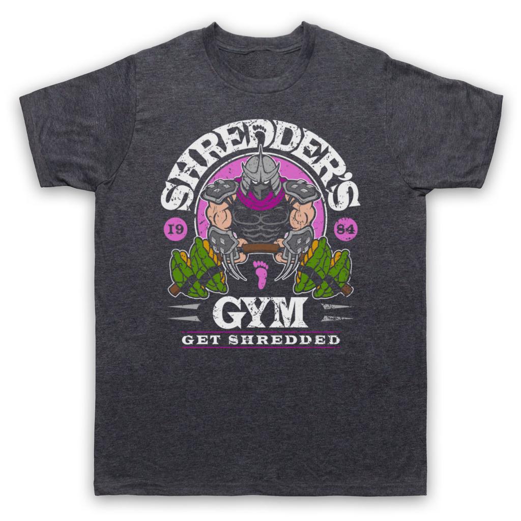 Teenage Ninja Turtles SHREDDER'S GYM Anime Print Graphic T-shirt Men's and Women's Short Sleeve Tshirt Men's Clothing Streetwear