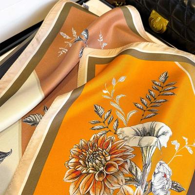 100% Natürlicher Twill-Seidenschal für Damen Hals Doppelseitiger Schal Wickeltuch Quadratisches Halstuch Hijab Bandana bufandas Écharpes Schals