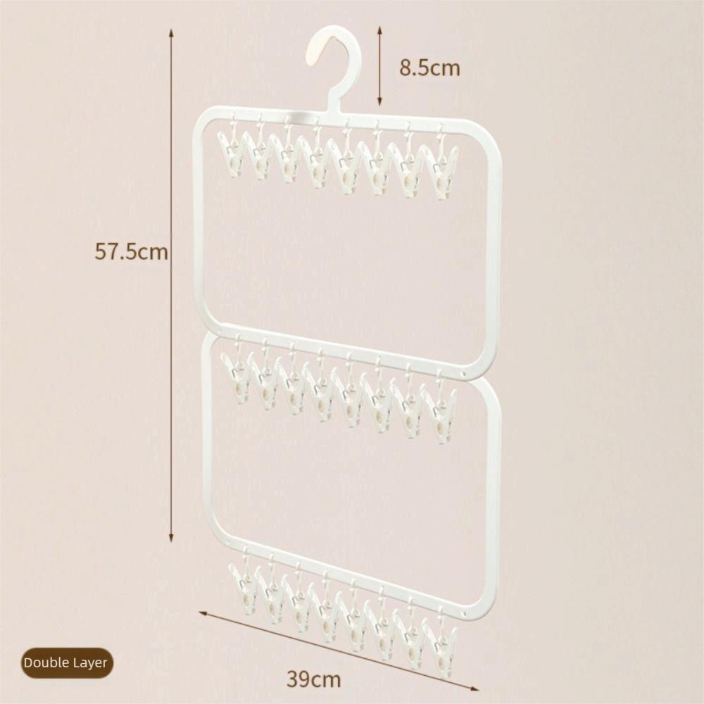 Traceless Multi-clip Sock Drying Hanger Detachable Space-saving Sock Drying Rack Foldable Removable Household Storage Rack