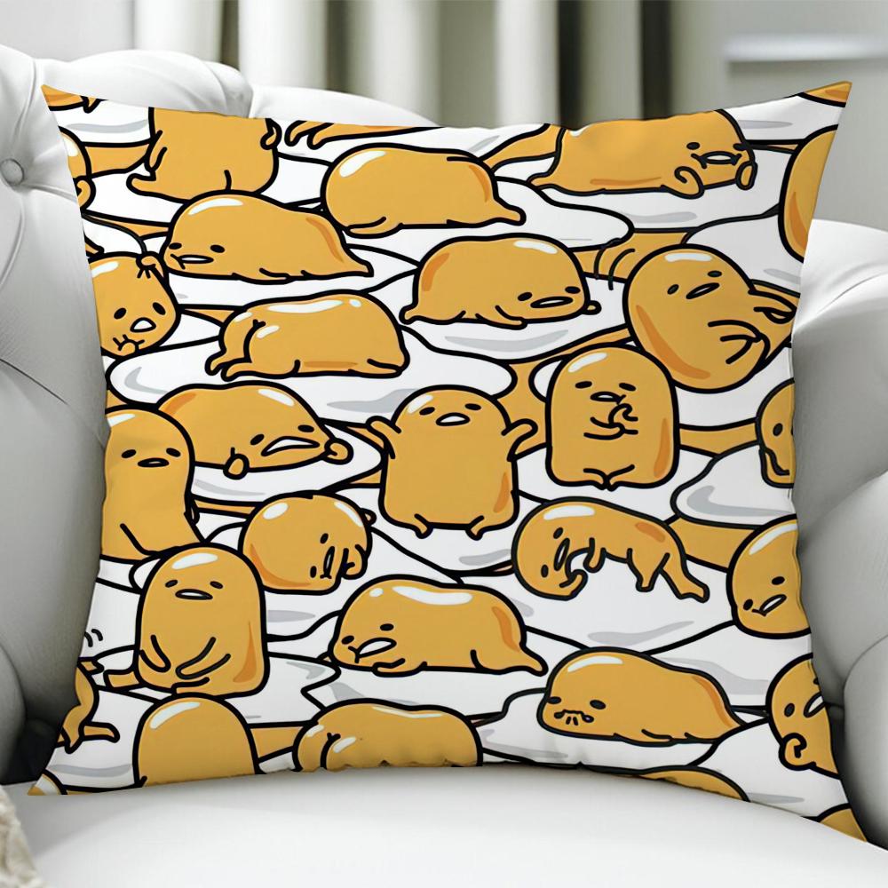 G-Gudetama Cute Cushion Cover Birthday Anniversary Gifts Double Sided Printed Zipper Cushion Cover Soft Skin Bedding