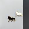 1Pc Exquisite White Horse Brooch for Men and Women, Dark Horse Cute Animal Alloy Brooch, Cartoon Accessories