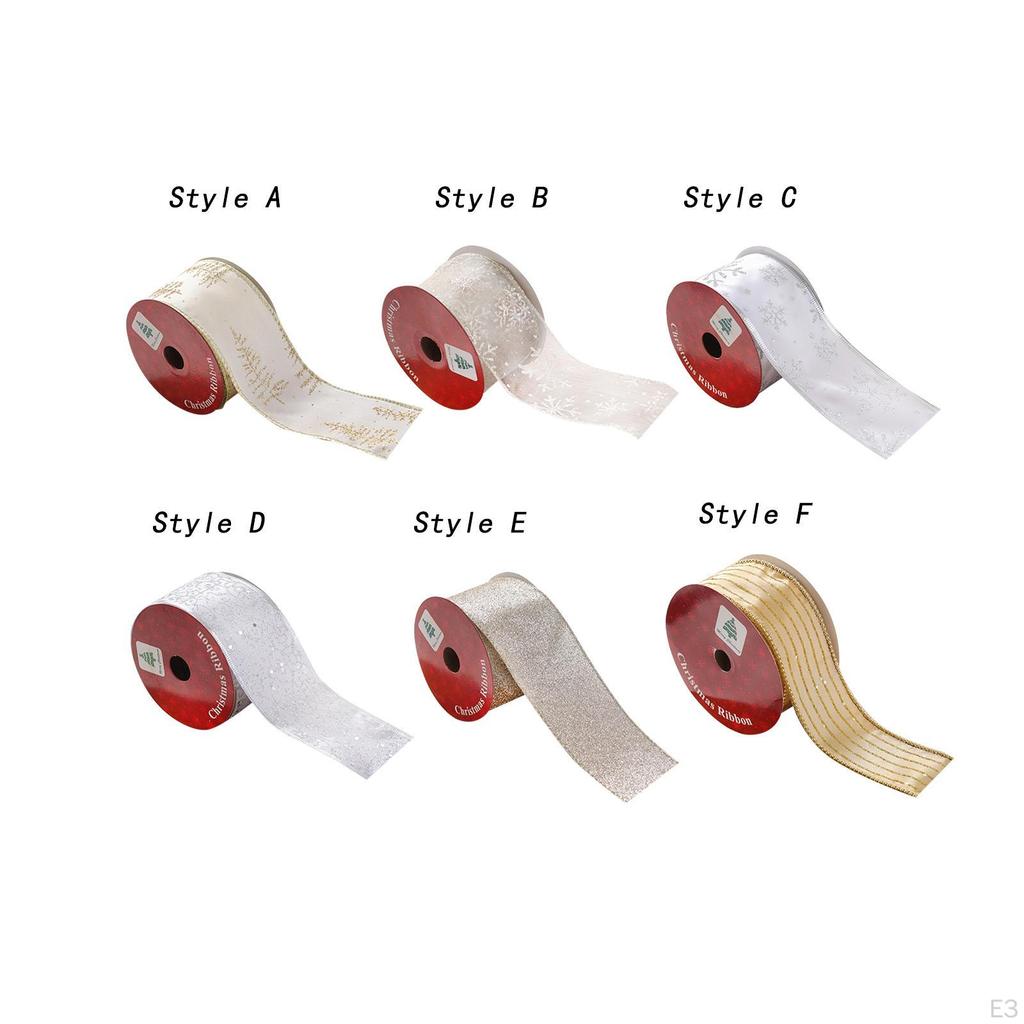 Christmas Ribbon Gift Wrapping Decorative Luxurious 6.3cm Width Packaging 9.1M