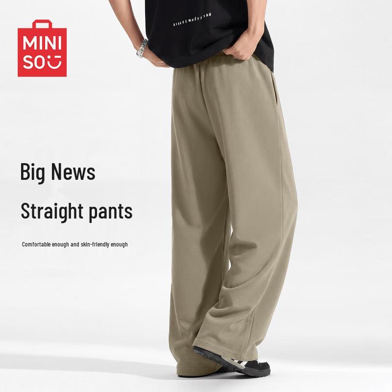 MINISO Men's American Casual Straight-Leg Cotton Blend Pants