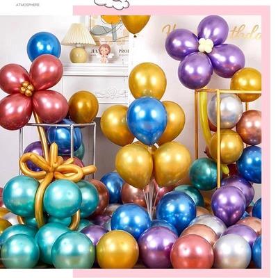 5-Inch Thickened Metallic Red Latex Balloons - Explosion-Proof Party Decoration for Weddings and Birthdays