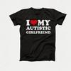 Ich Liebe Meine Autistische Freundin Freund T-Shirt Passendes Paare T-Shirt Sein und Ihr Liebe Kurzarm T-Shirt Baumwolle Streetwear