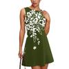 Women's Summer Dress Casual Sleeveless Round Neck Floral Print Vest Sundress