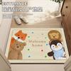 Cartoon Silk Circle Entry Door Floor Mat, Porch Door Scraping Sand Rubbing Soil Dirt-Resistant Foot Pad Easy To Take Care Of Wear-Resistant Non-Slip