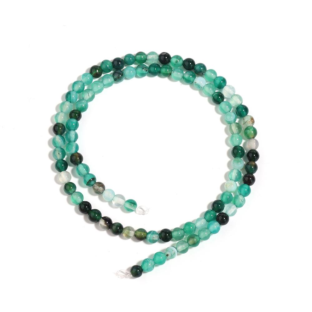 1 Strand 4/6/8/10/12mm Natural Stone Green Stripe Agate Beads Round Loose Bead For Jewelry Making DIY Bracelet Necklace Supplies