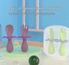 Portable Baby Feeding Fork & Spoon Set - Short Handle, Food Grade, Children's Cutlery for Learning to Eat
