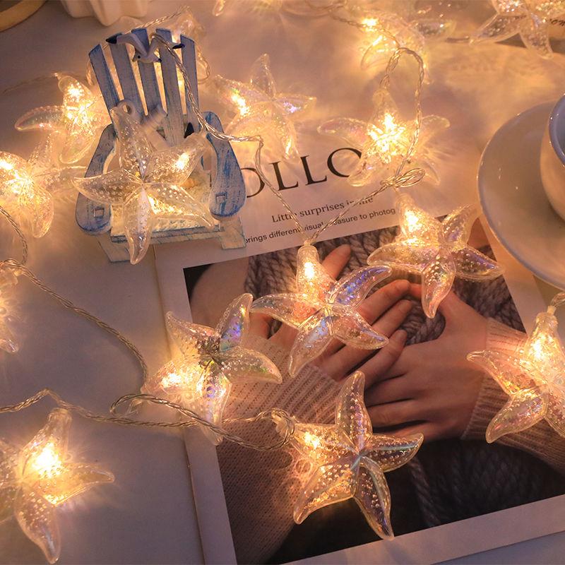 LED Seashell Star Tent & Living Room Decorative Light - Perfect for Camping or Night Market Atmosphere