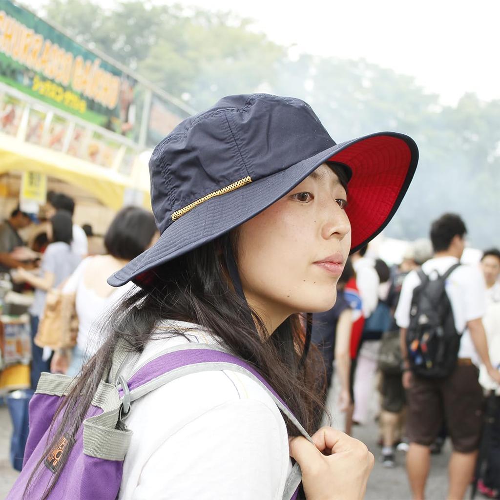 Basic Quench Teflon Safari Sun UPF Rain One Size Fits Navy Hat, Water-Repellent, Washable, Protection, 50+, Hat, Most, (Red Lining)