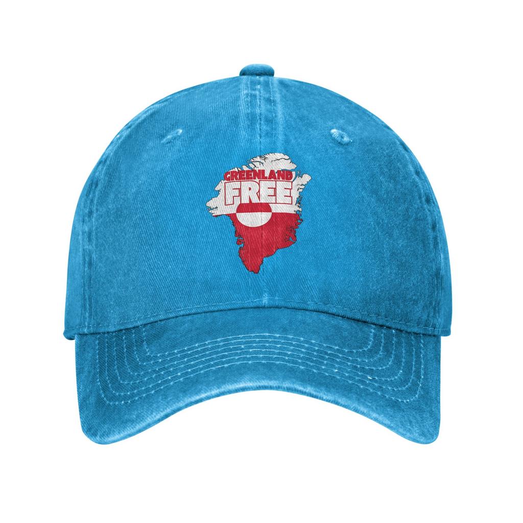 Summer Greenland Map Baseball Cap Sun  Sunscreen Design Washed Trucker Hat Women Unisex Vintage Tennis Skate Baseball Caps