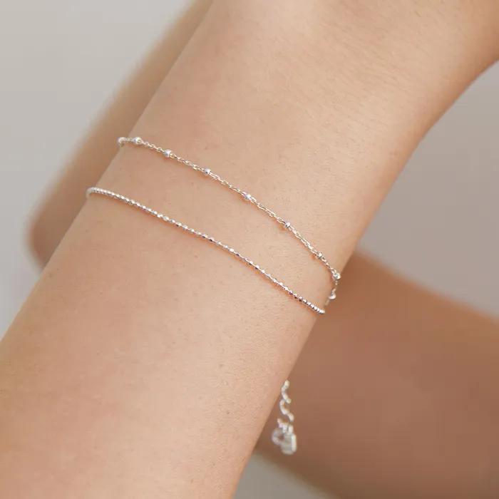 (Silver 925) Double Ball Chain Bracelet BR1804