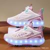 Luminous Children's Roller Skates with 4 Wheels and Detachable Wheels for Boys in Summer Girls' Sports Shoes with Wheels Sneaker