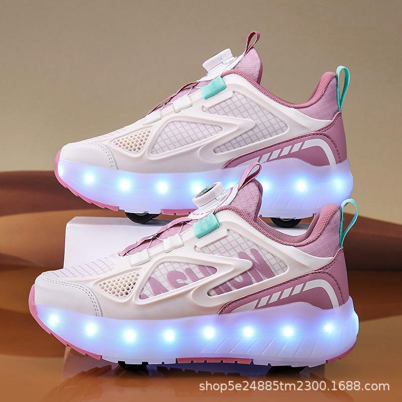 Luminous Children's Roller Skates with 4 Wheels and Detachable Wheels for Boys in Summer Girls' Sports Shoes with Wheels Sneaker
