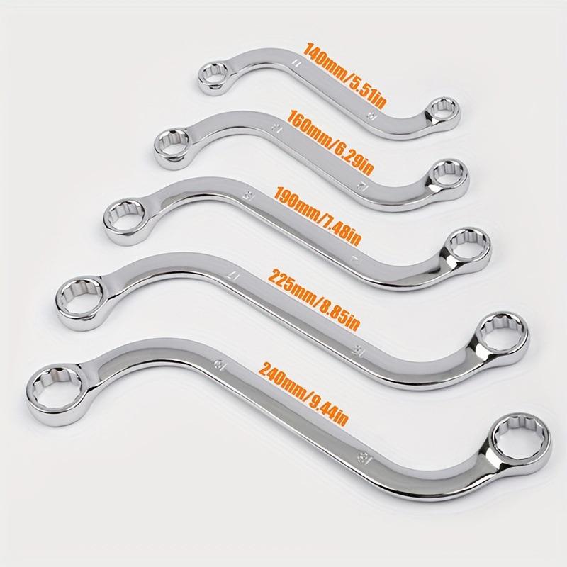 1/5Pcs S Type Double Ended Allen Wrench Combination Ring Spanner Plum Plate Curved Machine Fastener Repair Tools