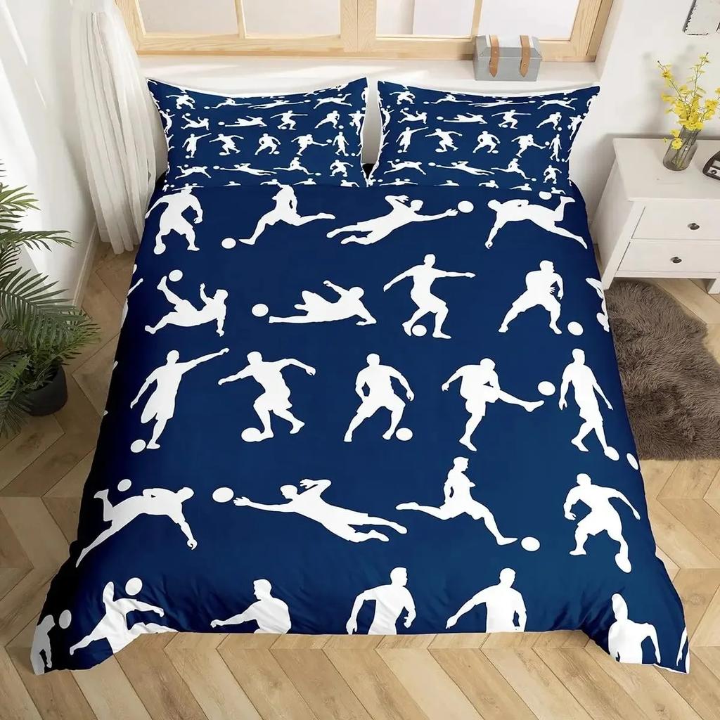 Set Biancheria da Letto Basket Misura Singola Bambini Copripiumino Giocatore di Basket Adolescenti Palla Gaming Copripiumino Sportivo Copripiumino a Tema