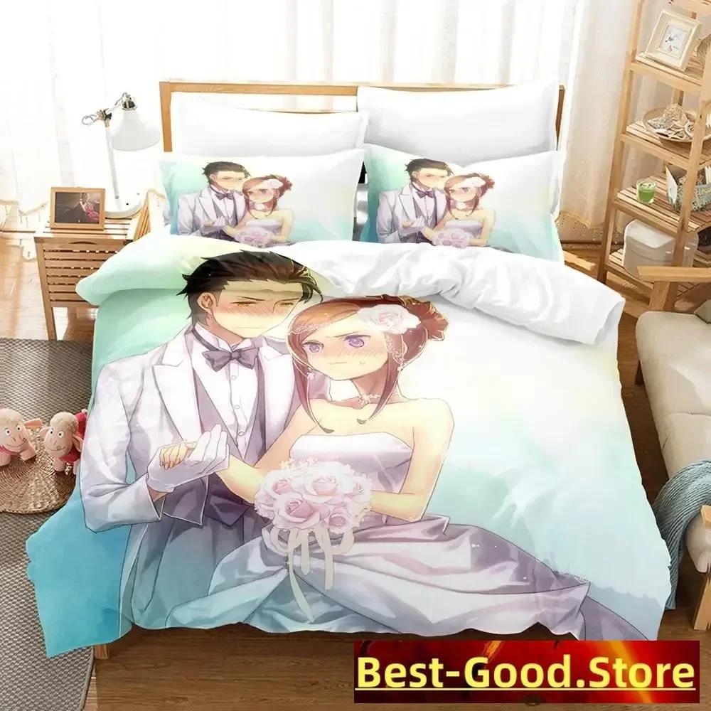 Anime Wedding Anime Parure Bedding Set Printed Duvet Cover Pillowcase Single Double Queen Super King Size Sets