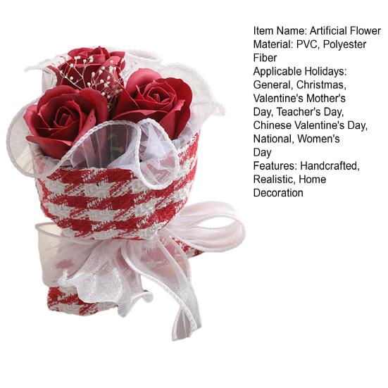 Yousheng Mini Artificial Rose Bouquet Handcrafted Simulated Flower Decoration Romantic Valentine's Day Birthday Gift for Mother Wife Girlfriend