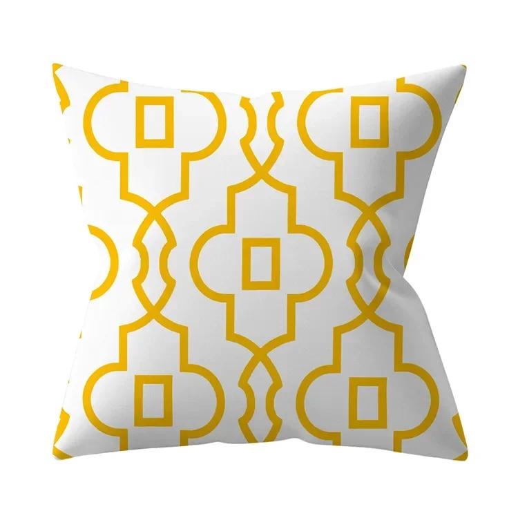 New Nordic Geometry Yellow Cushion Cases Modern Fashion Abstract Art Pillows Case Sofa Car Couch Decorative Throw Pillow 45x45cm
