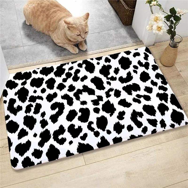 Fashion Animal Leopard Zebra Cow Deer Pattern Carpet Soft Carpets Rug Entrance Anti-slip Floor Mats Water Absorption