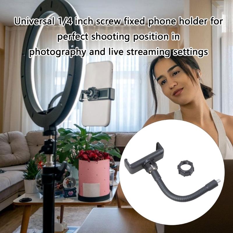 Phone Clip Hose Smartphone Bracket for Tripod Monopod Mount Holder Clamp Stand Flexible Long Arm Clip Holder