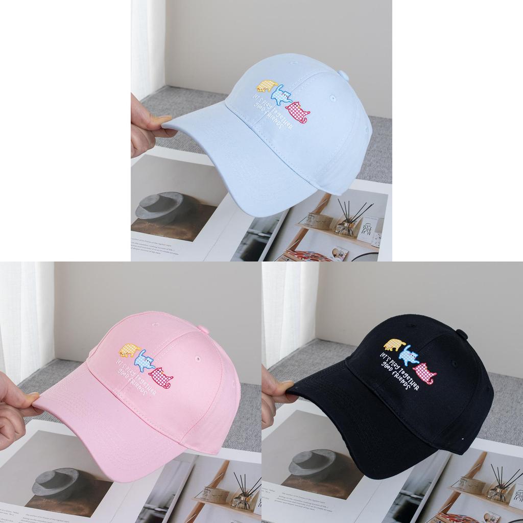 Cute Cartoon Cat Cotton Baseball Cap With Adjustable Fit For Casual Wear