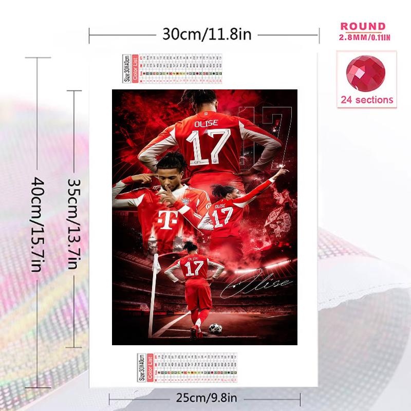Football Jersey Sponsor Logos 100% Round Full Drill 5D DIY Diamond Painting Embroidery Cross Stitch Rhinestone Decor