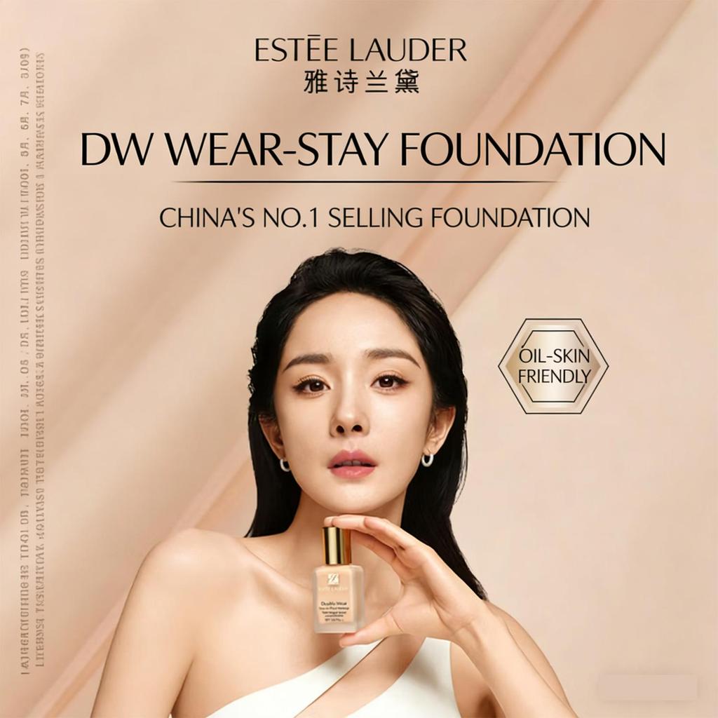 Estée Lauder Double Wear Stay-in-Place 24-Hour Long-Wear Matte Foundation Makeup 1W2 30ml