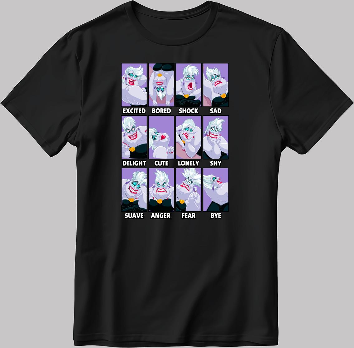Ursula Disney Moods Short Sleeve W/B Men / Women T Shirt C570 4XL