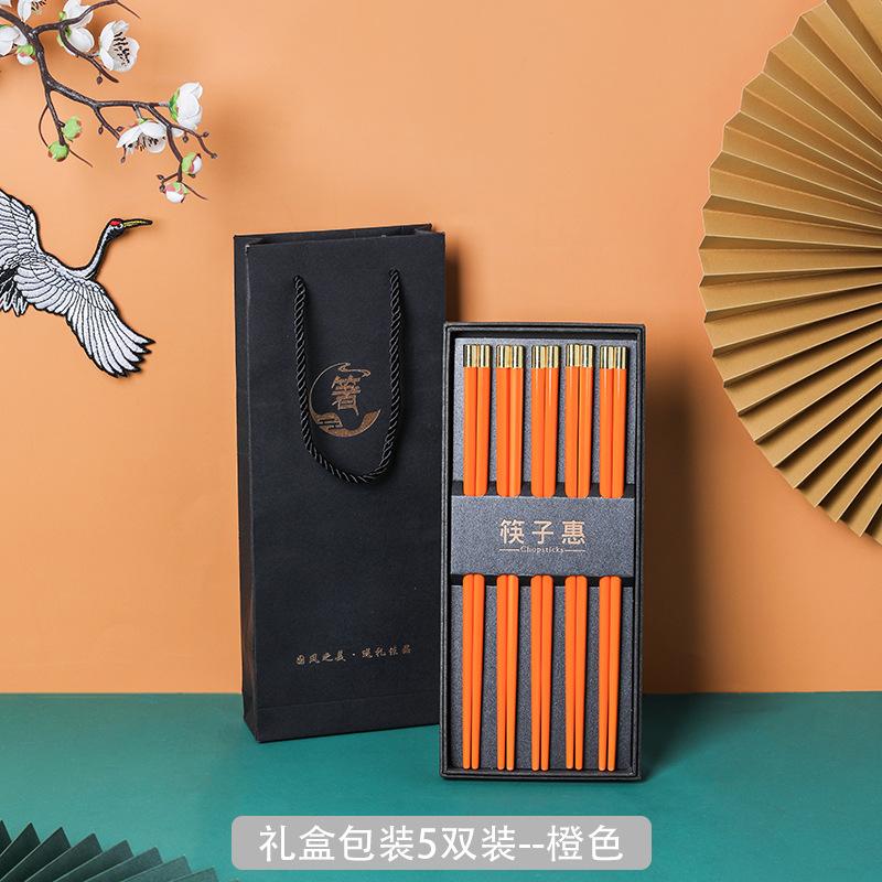5 Pairs Chinese Chopsticks Set Reusable Non-Slip Japanese Sushi Chop Sticks Set Chopsticks Kitchen Tableware Gift Set 2025 New