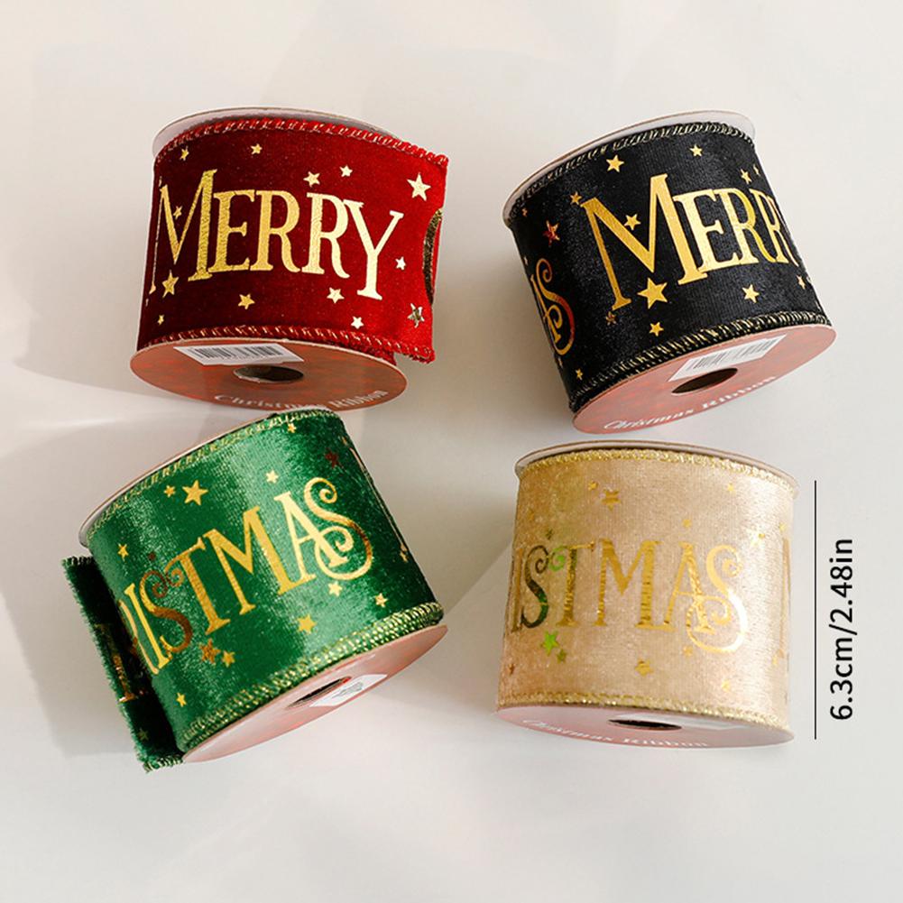 

4pcs/set Shimmery Foil Christmas Ribbon Golden Elegant Satin Ribbon Gift Wrapping Christmas Tree Garland Decor Wrapping & Crafting Decoration Set 01