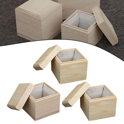 Mehrzweck-Holzbox mit weichem Futter, geeignet zur Personalisierung