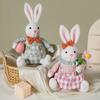 Spring Rabbit Doll Rabbit Figure for Easter Party Decors Kids Holiday Gift Colorful Accent for Windowsill Shelf