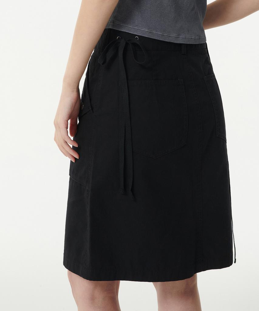 Musinsa Standard Woman Women'S Cargo Knee-Length Skirt [Black]