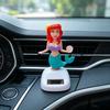 Solar-Powered Cartoon Mermaid Car Ornament - Shaking Head Decoration