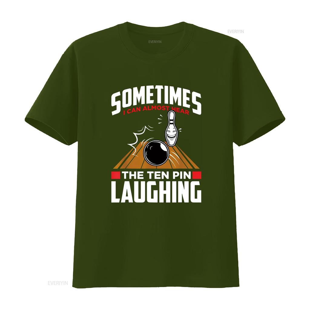 Hear The Ten Pin Laughing Funny Bowler Bowling T Shirt vintage Washed Unisex Soft Stylish Versatile Top For Everyday Wear