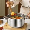 Stainless Steel Double Bottom Soup Pot with Lid Induction Cooker Pot General Use