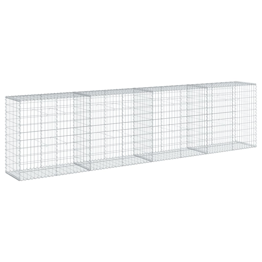 Gabion with Lid 400 X 50 X 100 Cm Galvanized Iron