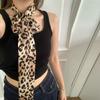 Leopard Pattern Long Neckerchief Skinny Scarf Necktie Handbag Wrap Handle Satins Belt for Wmen Bag Handle Accessory