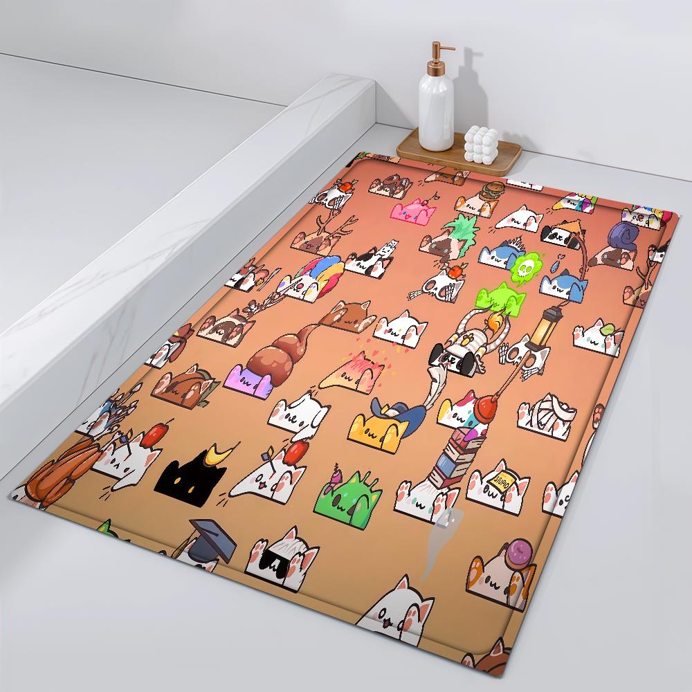 

Door Mat Bedside Entrance Cat Bath Floor Decoration Corridor Cute Door Mat Carpet Living B-Bongo Room Kawaii Balcony 40cm x 60cm