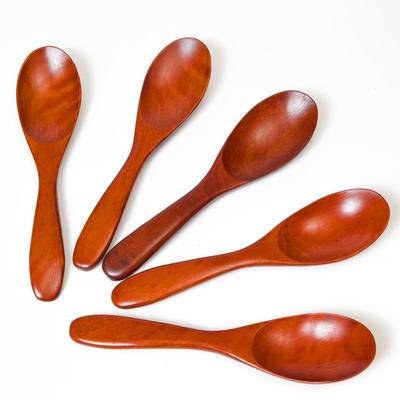 [Tokusei] Renge Spoon (Wooden, Lacquered, 18cm, Thick Handle) Set of 5 | A Spoon Set Offering a Comfort That Metal Spoons Cannot Replicate TAA-504 [Co