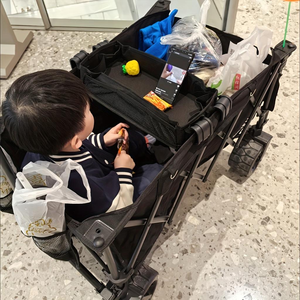 Snacks Tray for Stroller Double-sided Waterproof Toys Placed On The Leather Edge and 2 Cup Holders Snack Pallet Accessories