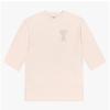 Ami Dr. Goech Tonal Croche Heart Logo 3 4 Women Long Sleeve Tee Fts055 726 136