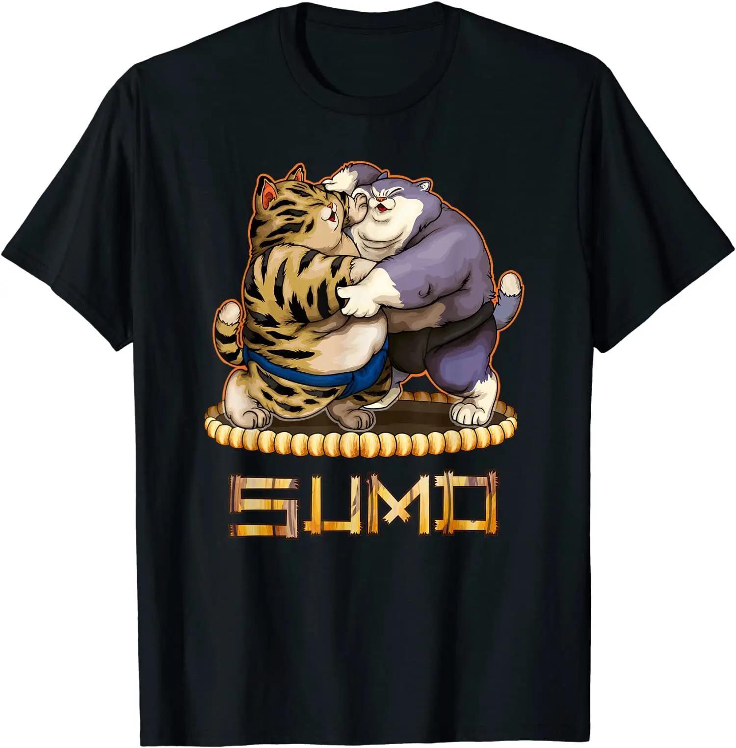 

Funny Japanese Cat Sumo Wrestling T Shirt. New 100% Cotton Short Sleeve O-Neck T-shirt Harajuku Streetwear Casual Mens Top - ... S разноцветный