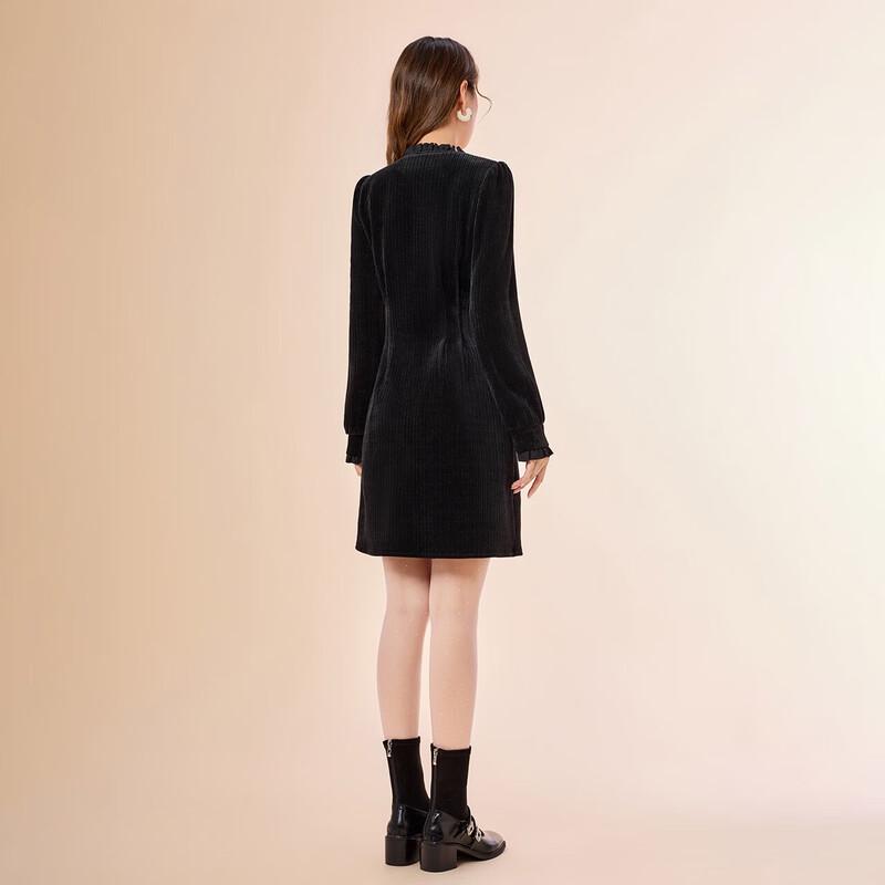 IEF 2025 Winter Hepburn Style Long-Sleeve Dress